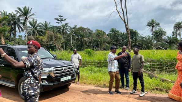 The Minister of Planning and Economic Development’s visit to PEDA’s uplands rice farm at Benga Kpanga Chiefdom, Pujehun District
